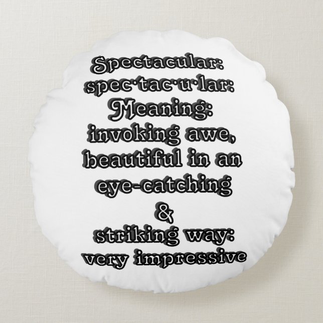 Almofada Redonda Espetacular: ・ de definição tac ・ u lar ・ (Frente)