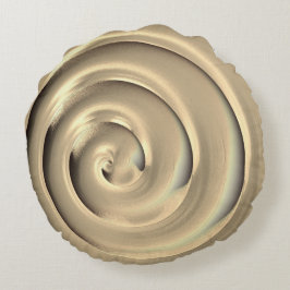 Almofada Redonda Espiral gigante "dourada" sobre fundo preto