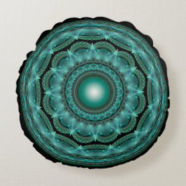 Almofada Redonda Esplêndido mandala brilhante fractal