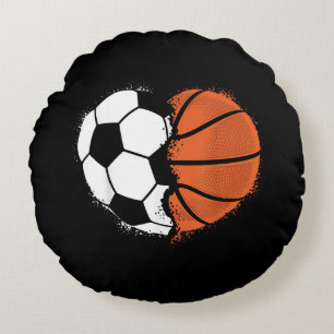 Almofada Redonda Esportes de Coração Futebol Basquete Amante do Bol