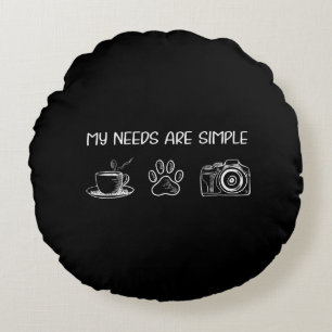 Almofada Redonda Espresso Dslr Australian Shepherd Bulldog Photogra