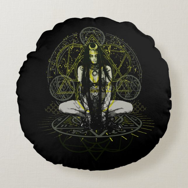 Almofada Redonda Esquadrão Suicida | Círculos Mágicos de Enchantage (Frente)