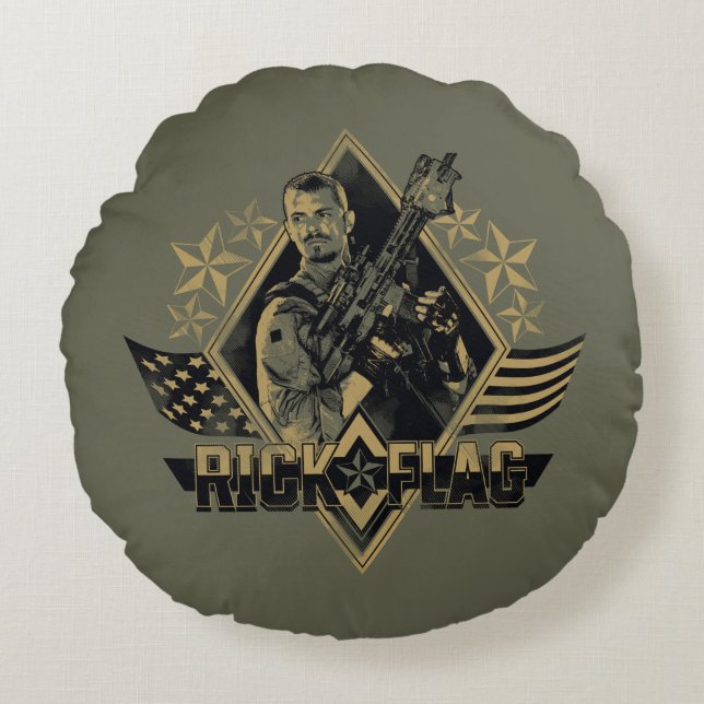 Almofada Redonda Esquadrão Suicida | Crachá de Sinalizador do Rick (Frente)