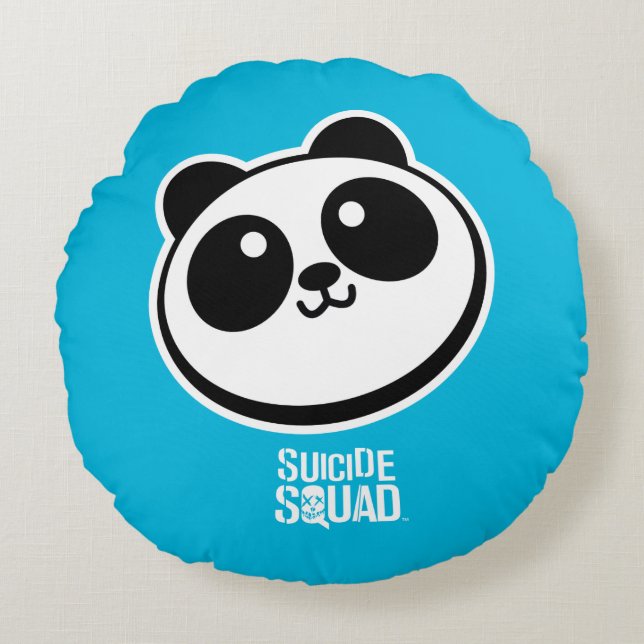 Almofada Redonda Esquadrão Suicida | Logotipo Panda Purveyors (Frente)