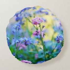 Almofada Redonda Esqueçam-me-não-flores