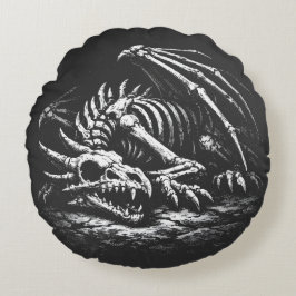 Almofada Redonda Esqueleto de Dragão — por BurnsInHell