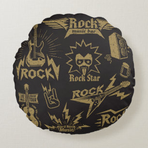 Almofada Redonda Essência da música rock endêmica