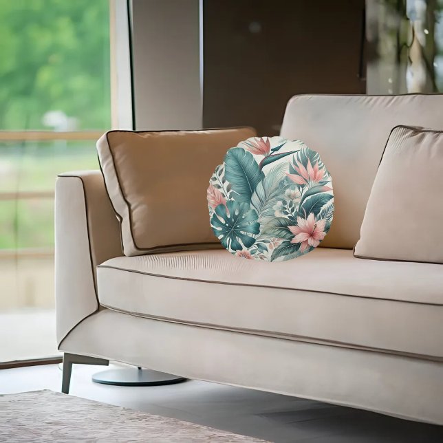 Almofada Redonda Essência tropical (Criador carregado)