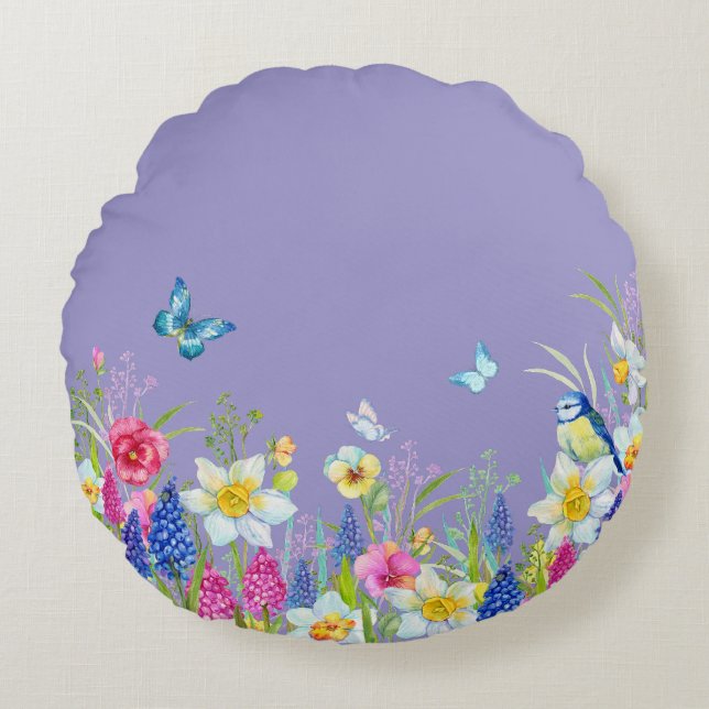 Almofada Redonda estação de primavera (Frente)