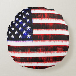 Almofada Redonda Estados Unidos Americanos - bandeira dos EUA, garo