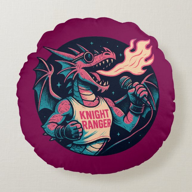 Almofada Redonda Este Dragão Põe Fogo (Frente)