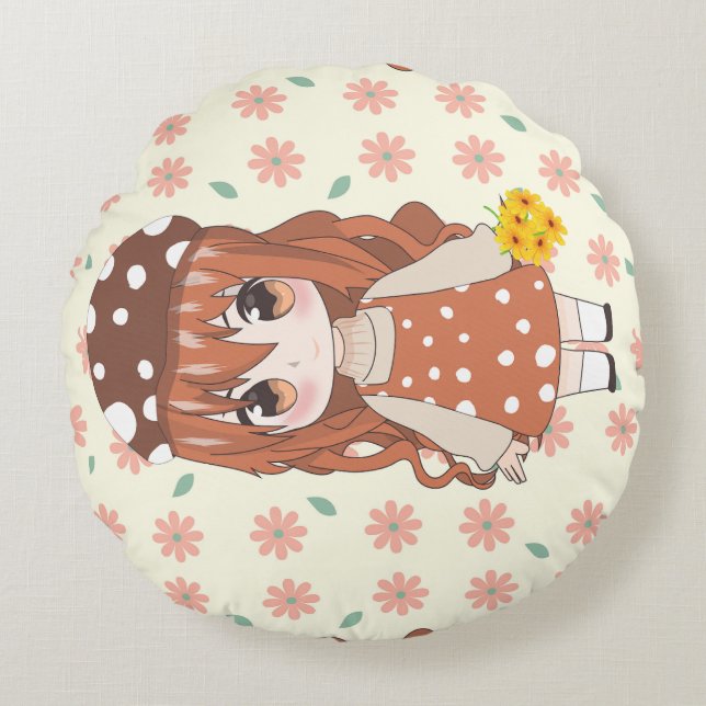 Almofada Redonda estilo anime dalls (Frente)