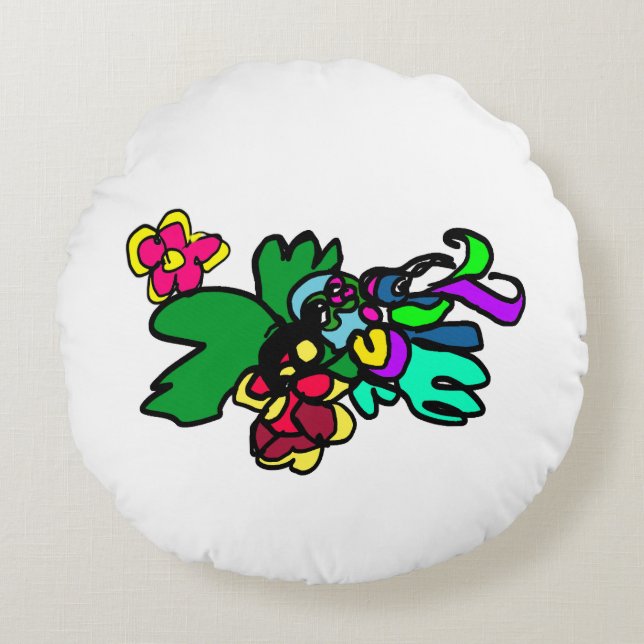 Almofada Redonda estilo beija-flor  (Frente)