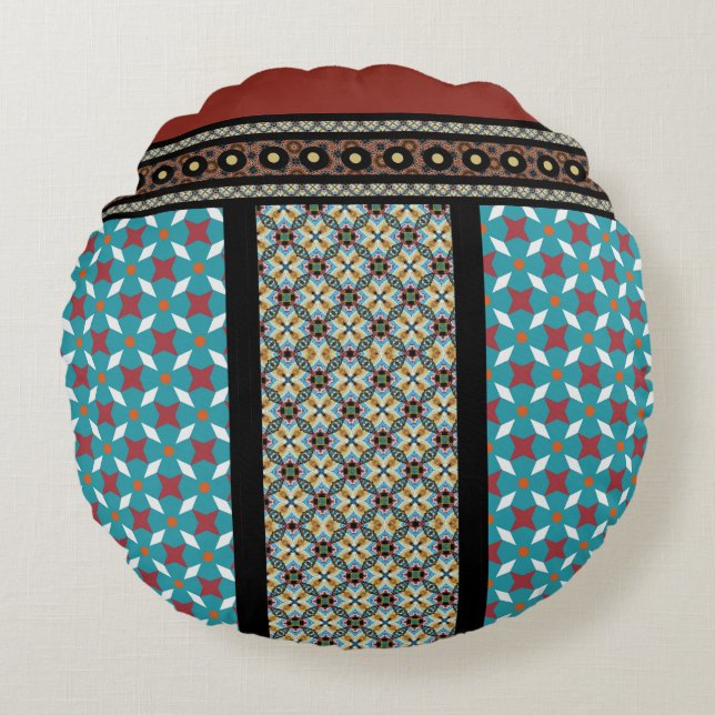 Almofada Redonda Estilo de Correspondência Mexicano 3 (Frente)