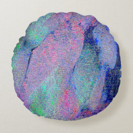 Almofada Redonda Estilo de couro rugoso com tinta vestida, azulado