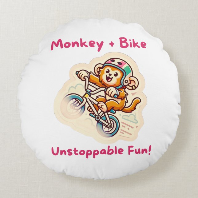 Almofada Redonda estilo de desenho animado (Frente)