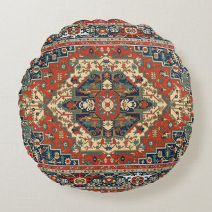 Almofada Redonda Estilo Persa Vintage Padrão Ornamental Mandala