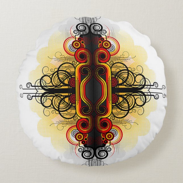 Almofada Redonda Estilos Clássicos de Rolagem (Frente)