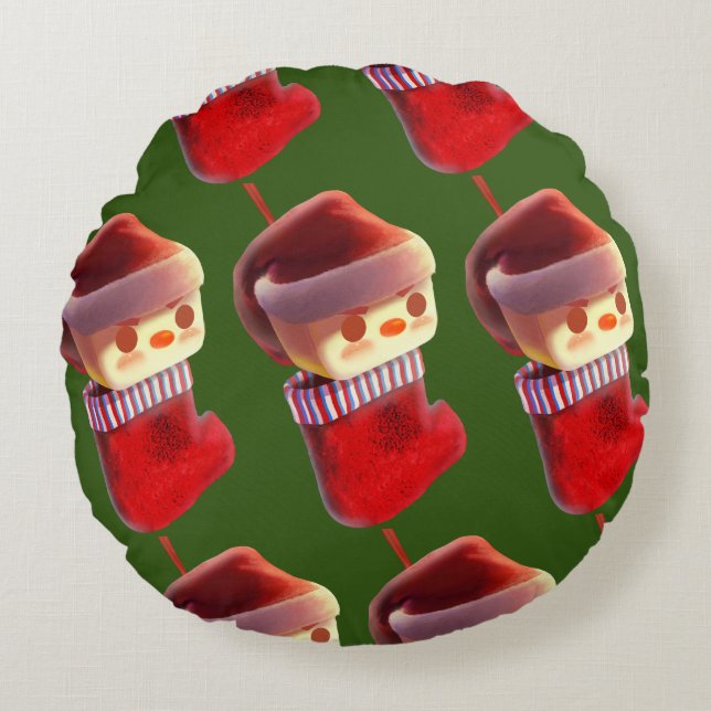 Almofada Redonda Estoque de Natal (Frente)