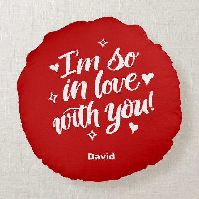 Almofada Redonda Estou tão apaixonado por você (Verso)