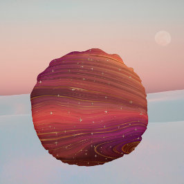 Almofada Redonda Estrata da Terra Vermelha e Laranja Esparsas