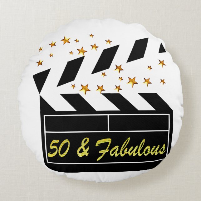 ALMOFADA REDONDA ESTRELA DE FILME DE 50 ANOS (Frente)