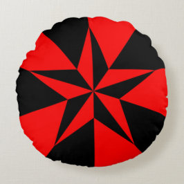 Almofada Redonda Estrela Vermelha e Negra (Bandeira do Socialismo L