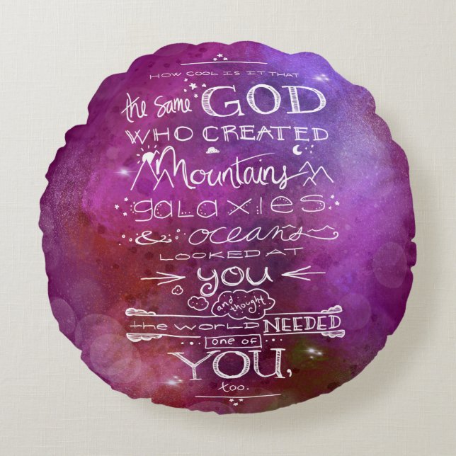 Almofada Redonda Estrelas da arte da astronomia da astronomia espac (Frente)