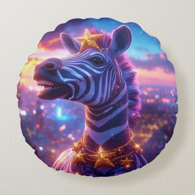 Almofada Redonda Estrelas e faixas com Travesseiro redondo Zanzibar (Frente)