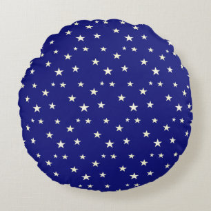 Almofada Redonda Estrelas em Fundo Azul