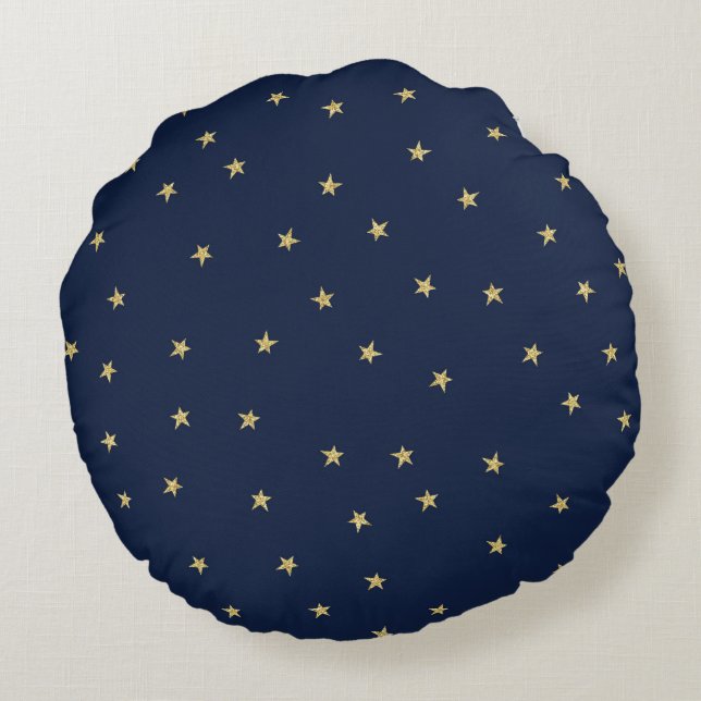 Almofada Redonda Estrelas marinhos E Douradas (Verso)