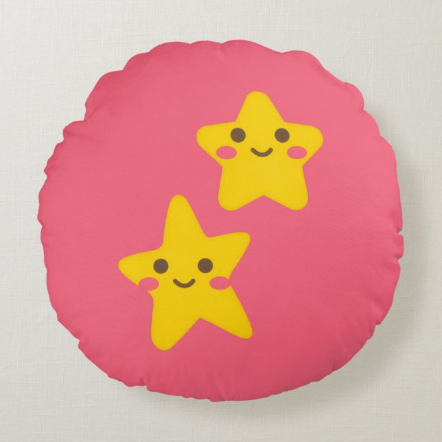 Almofada Redonda Estrelas Sorridente (Frente)