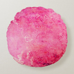 Almofada Redonda Estruturas rosa feitas manualmente em uma pintura