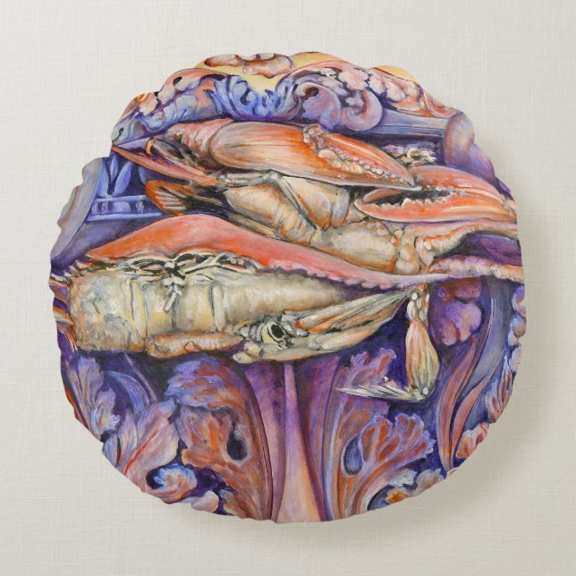 Almofada Redonda Etiqueta de Reprodução de Spike e Curly (Frente)