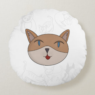 Almofada Redonda Eu adoro gatos no cobrir