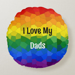 Almofada Redonda Eu amo meu Pai LGBTQ Travesseiro decorativo Arco-Í