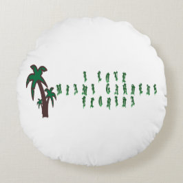 Almofada Redonda Eu Amo Miami Gardens Flórida