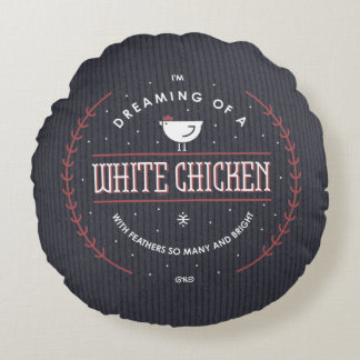 Almofada Redonda Eu estou sonhando de um travesseiro branco da