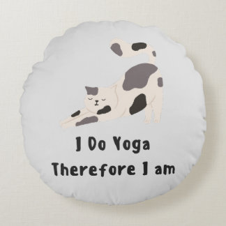 Almofada Redonda Eu faço yoga, logo eu sou