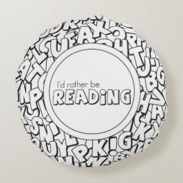 Almofada Redonda Eu Preferencialmente Lendo Travesseiro decorativo