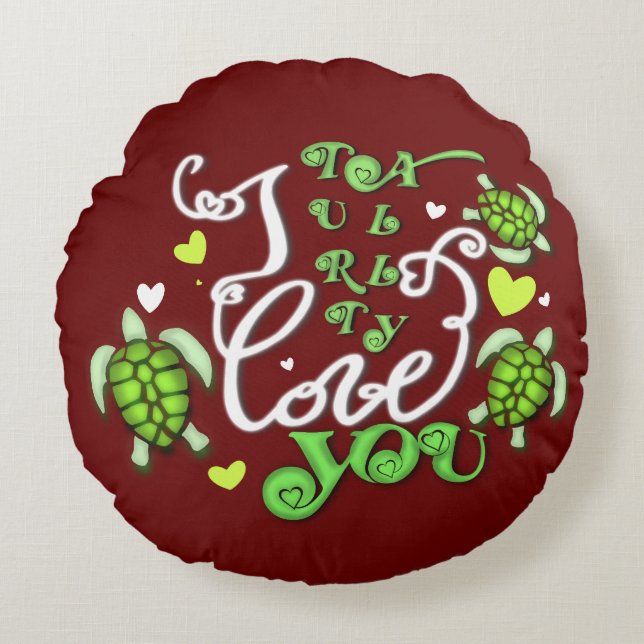 Almofada Redonda Eu realmente te amo - Dia de os namorados (Frente)