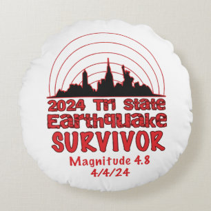 Almofada Redonda Eu sobrevivi ao Triplo Estado do Terremoto NYC 202