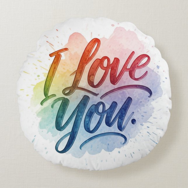 Almofada Redonda Eu Te Amo (Frente)