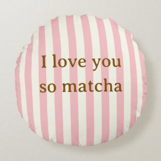 Almofada Redonda Eu Te Amo Tanto Matcha Travesseiro Rosa Fofo