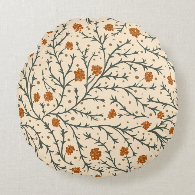 Almofada Redonda Evergreen Kisses Under the Mistletoe (Frente)