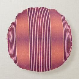 Almofada Redonda Exotic Faux Snake Leather & Linear Stripe Salmon