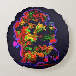 Almofada Redonda Explosão de árvore neon
