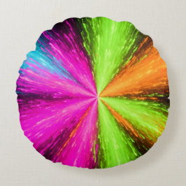 Almofada Redonda Explosão Radial Neon
