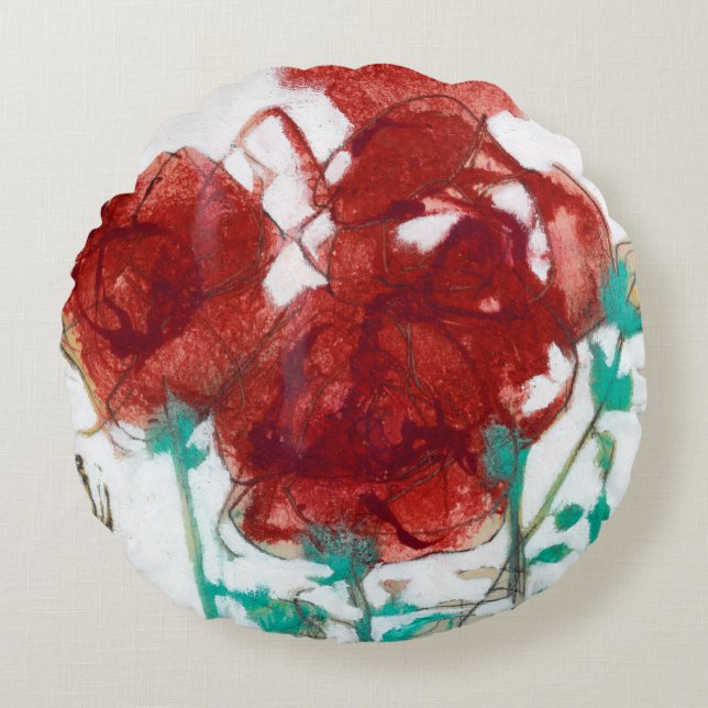 Almofada Redonda Expressão de Flor I (Frente)