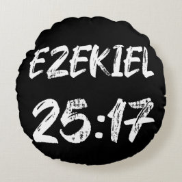 Almofada Redonda Ezekiel 25 17 Tipografia Grunge Verso Rótulo